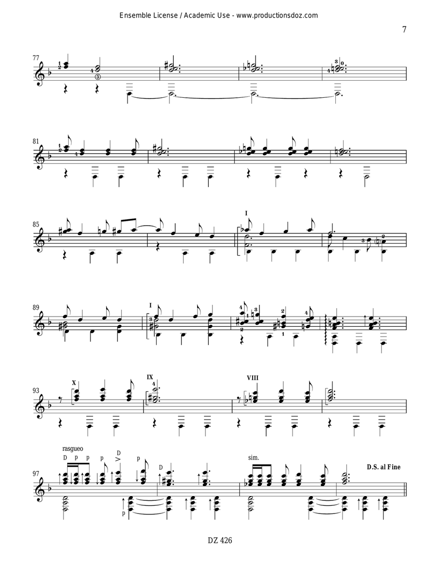 Pa' la María-Anita, Zamba..., Pa'l doctor Classical Guitar scores gallery preview page 6