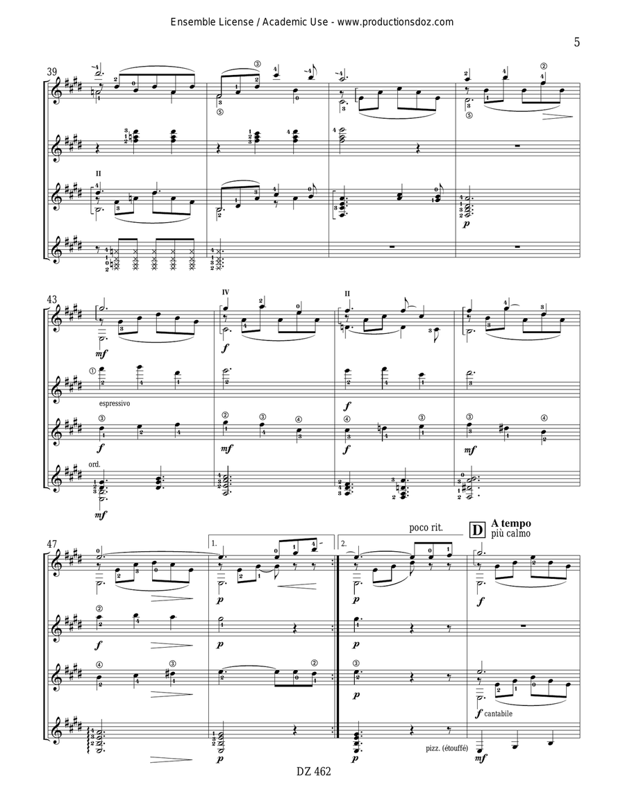 Hommage à Stanley Myers, opus 187a Guitar Ensemble scores gallery preview page 5