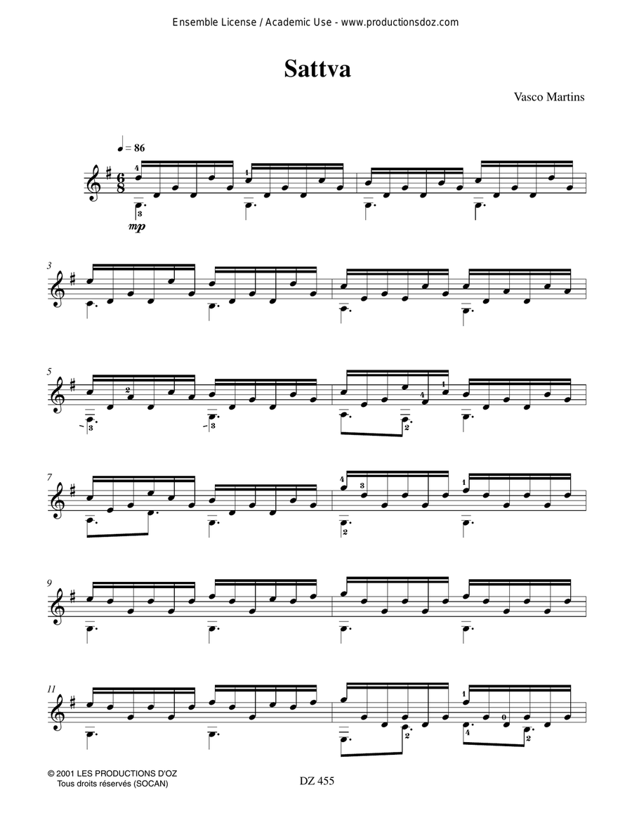 Sattva Sattva Classical Guitar scores gallery preview page 4
