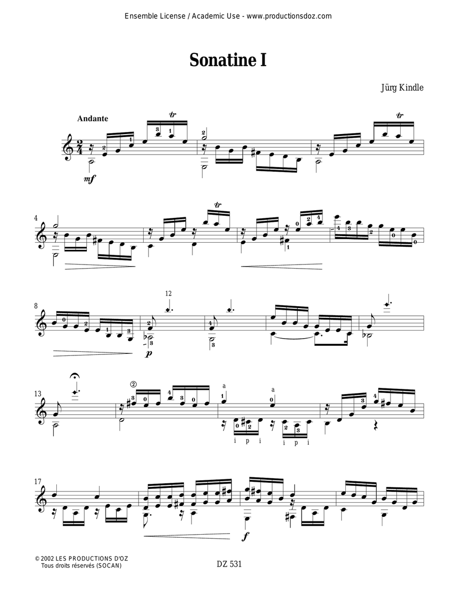 Trois sonatines Trois sonatines Classical Guitar scores gallery preview page 2
