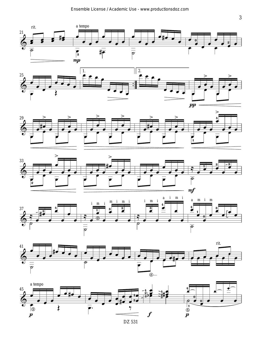 Trois sonatines Trois sonatines Classical Guitar scores gallery preview page 3