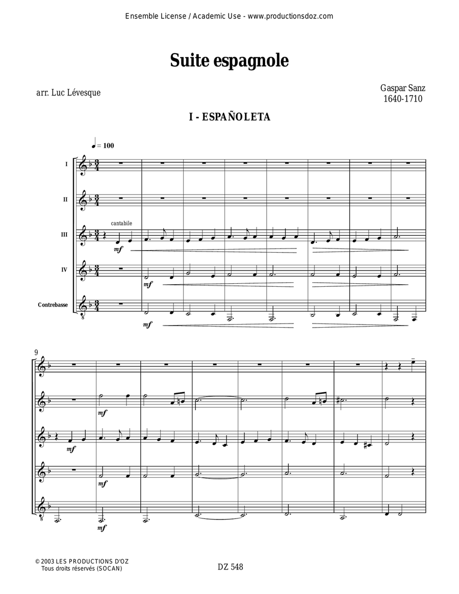 Suite espagnole Suite espagnole Guitar Ensemble scores gallery preview page 3