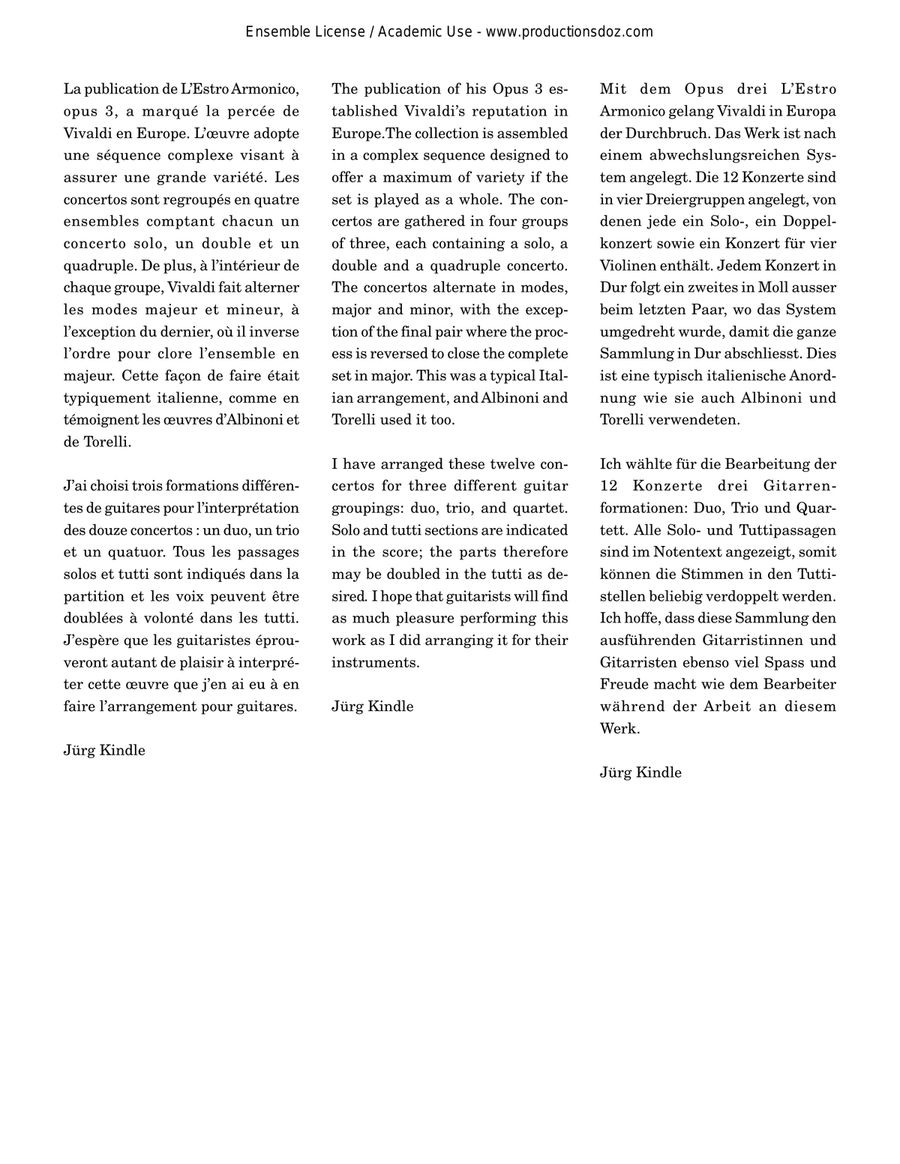 L'Estro Armonico, Concerto no 4, RV 550 Guitar Ensemble scores gallery preview page 2