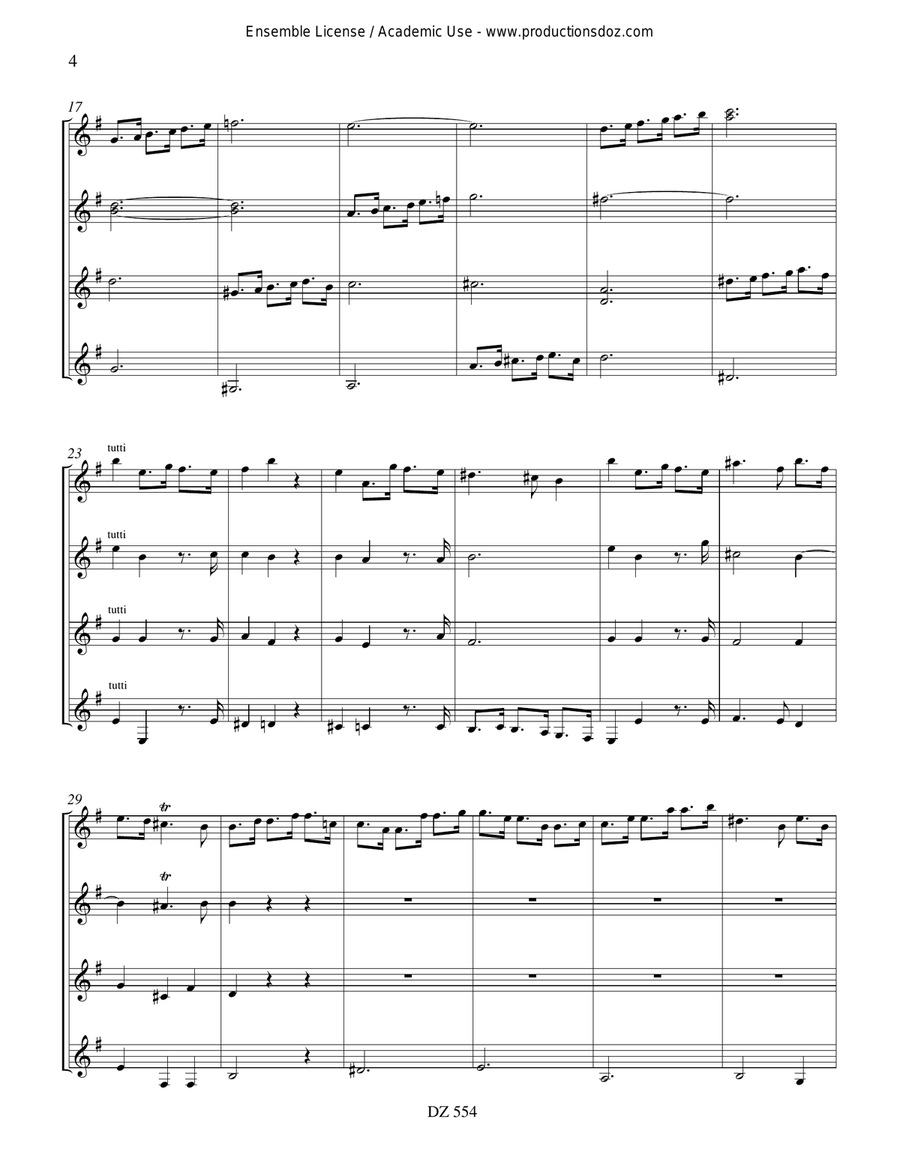 L'Estro Armonico, Concerto no 4, RV 550 Guitar Ensemble scores gallery preview page 4