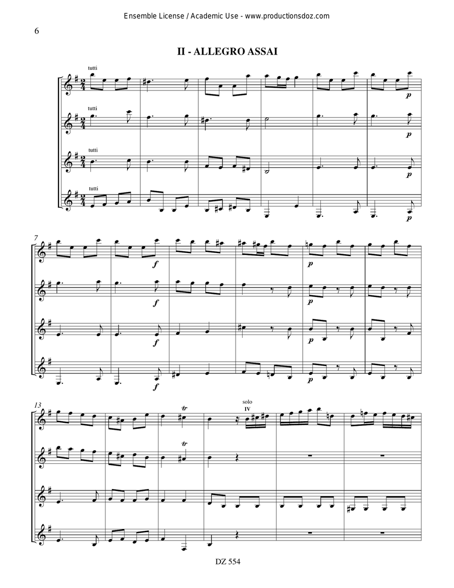 L'Estro Armonico, Concerto no 4, RV 550 Guitar Ensemble scores gallery preview page 6