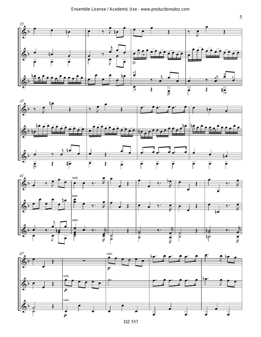 L'Estro Armonico, Concerto no 7, RV 567 Guitar Ensemble scores gallery preview page 5