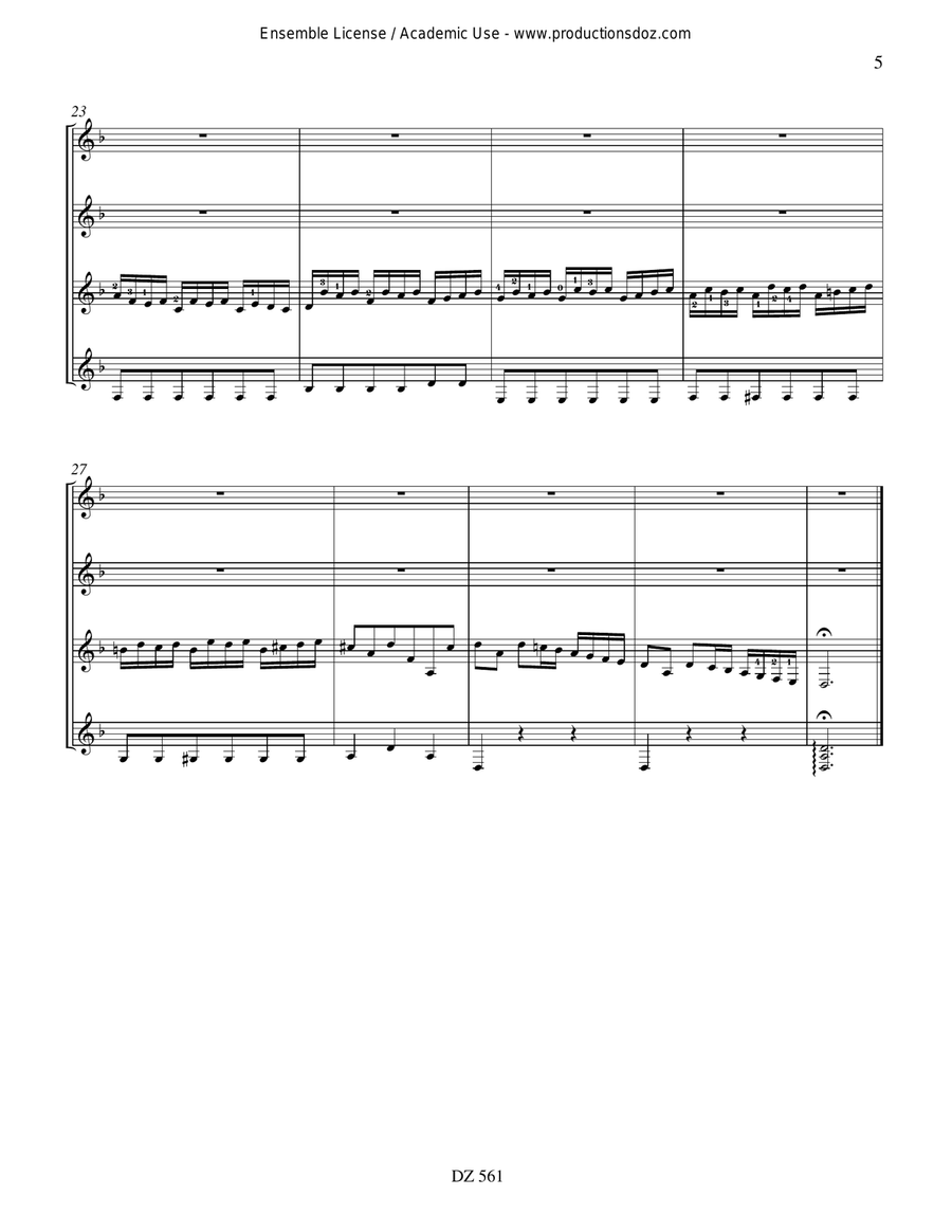L'Estro Armonico, Concerto no 11, RV 565 Guitar Ensemble scores gallery preview page 5