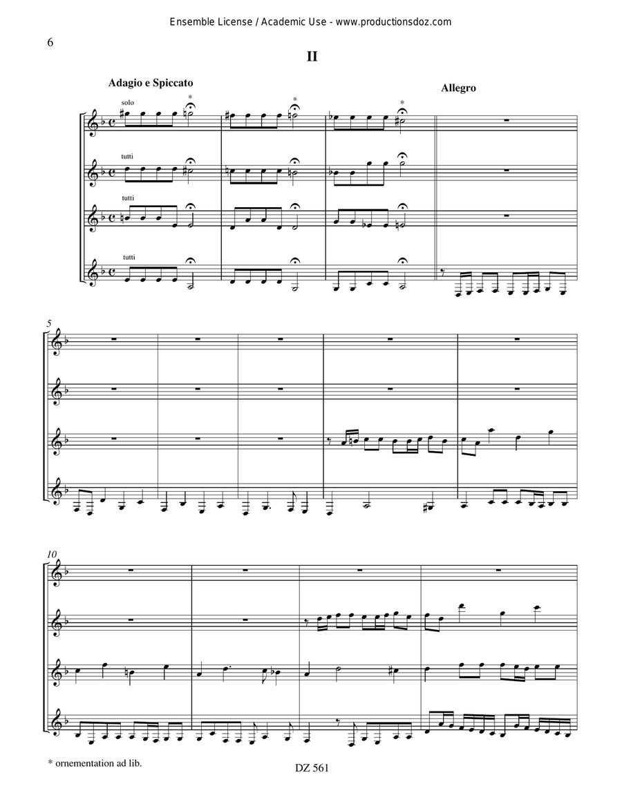 L'Estro Armonico, Concerto no 11, RV 565 Guitar Ensemble scores gallery preview page 6