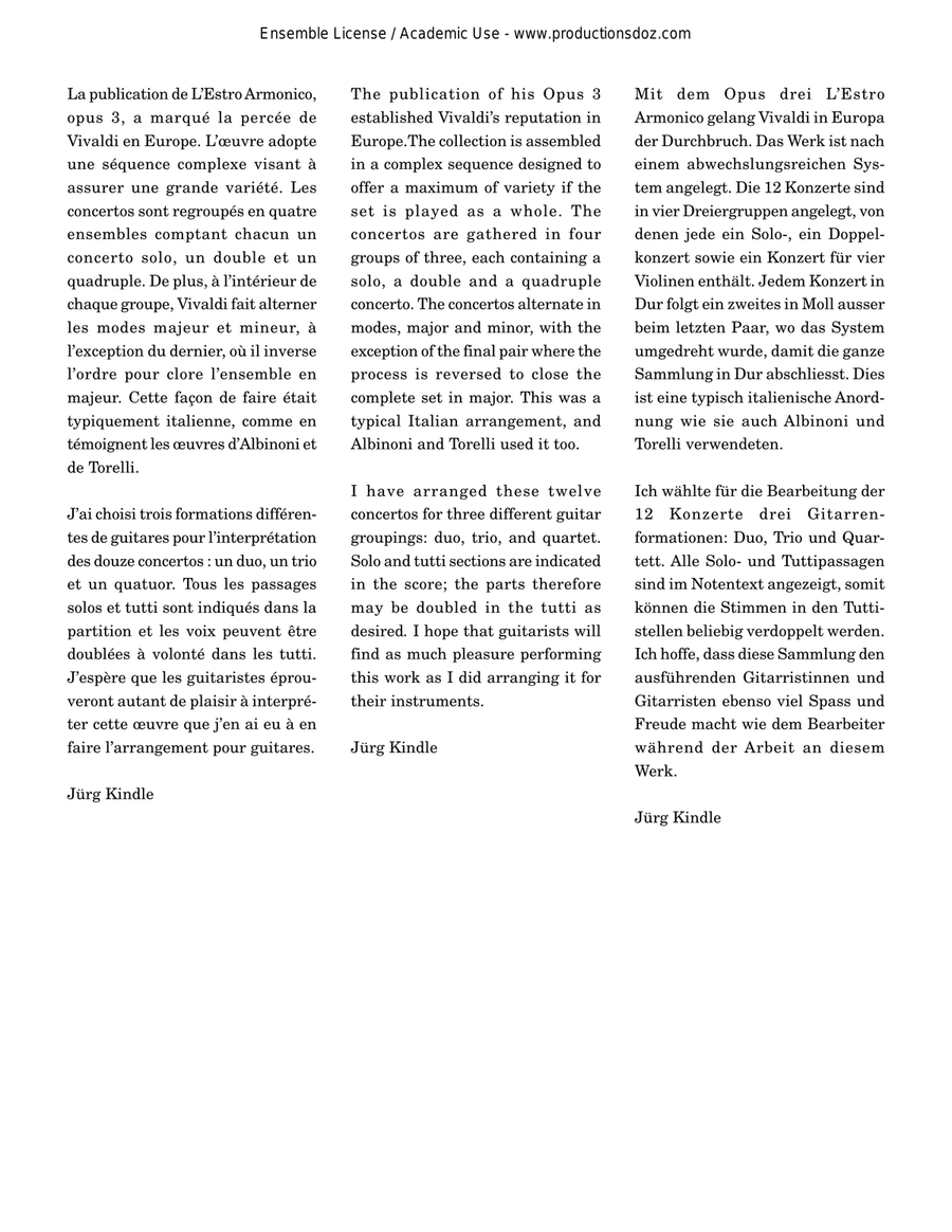 L'Estro Armonico, Concerto no 12, RV 265 Guitar Ensemble scores gallery preview page 2