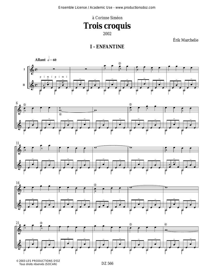 Trois croquis Trois croquis Classical Guitar scores gallery preview page 2