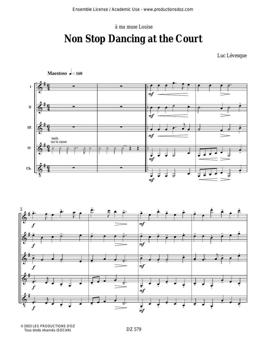 Non Stop Dancing at the Court Guitar Ensemble scores gallery preview page 2