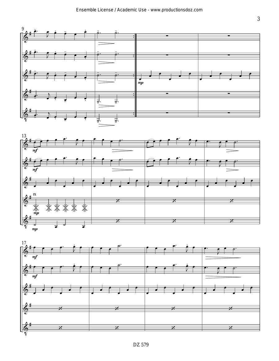 Non Stop Dancing at the Court Guitar Ensemble scores gallery preview page 3
