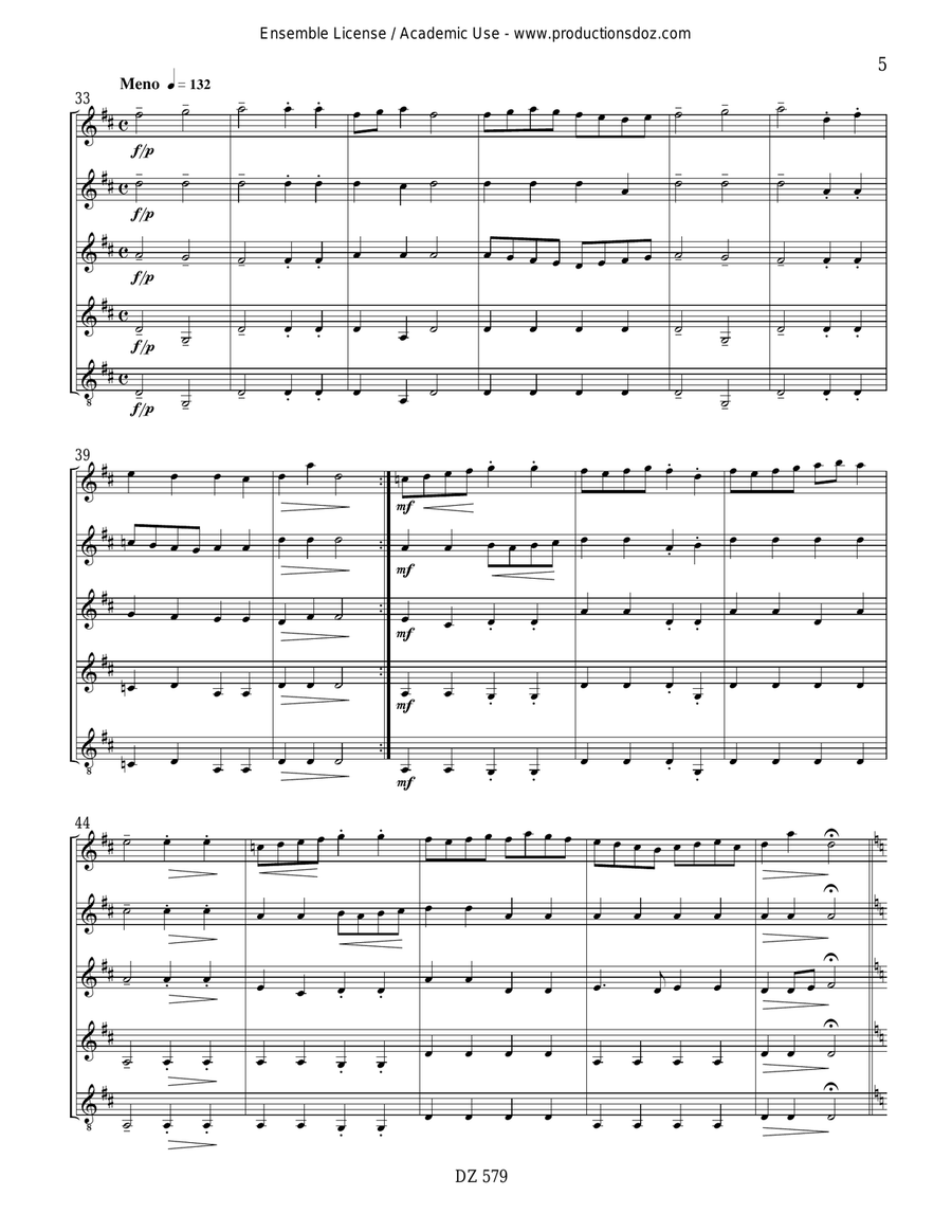 Non Stop Dancing at the Court Guitar Ensemble scores gallery preview page 5