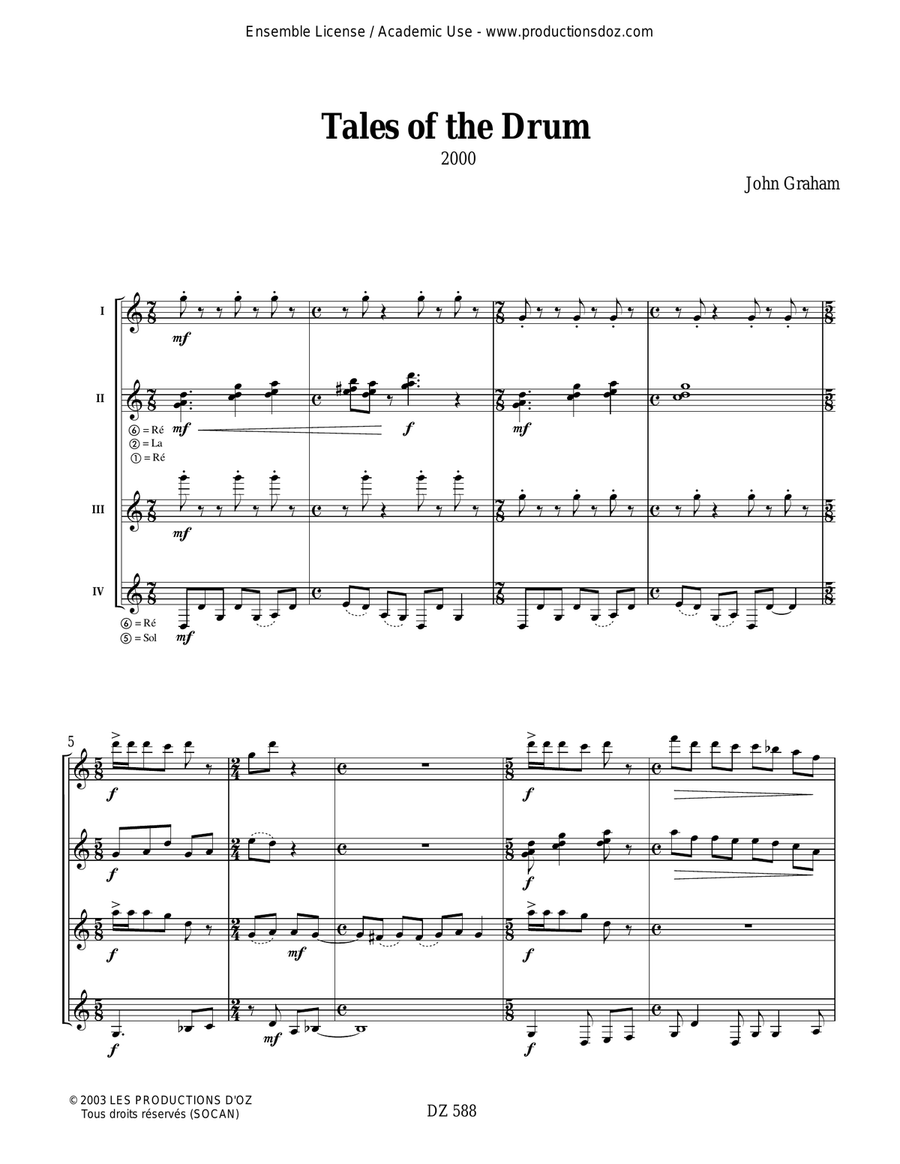 Tales of the Drum Tales of the Drum Guitar Ensemble scores gallery preview page 3