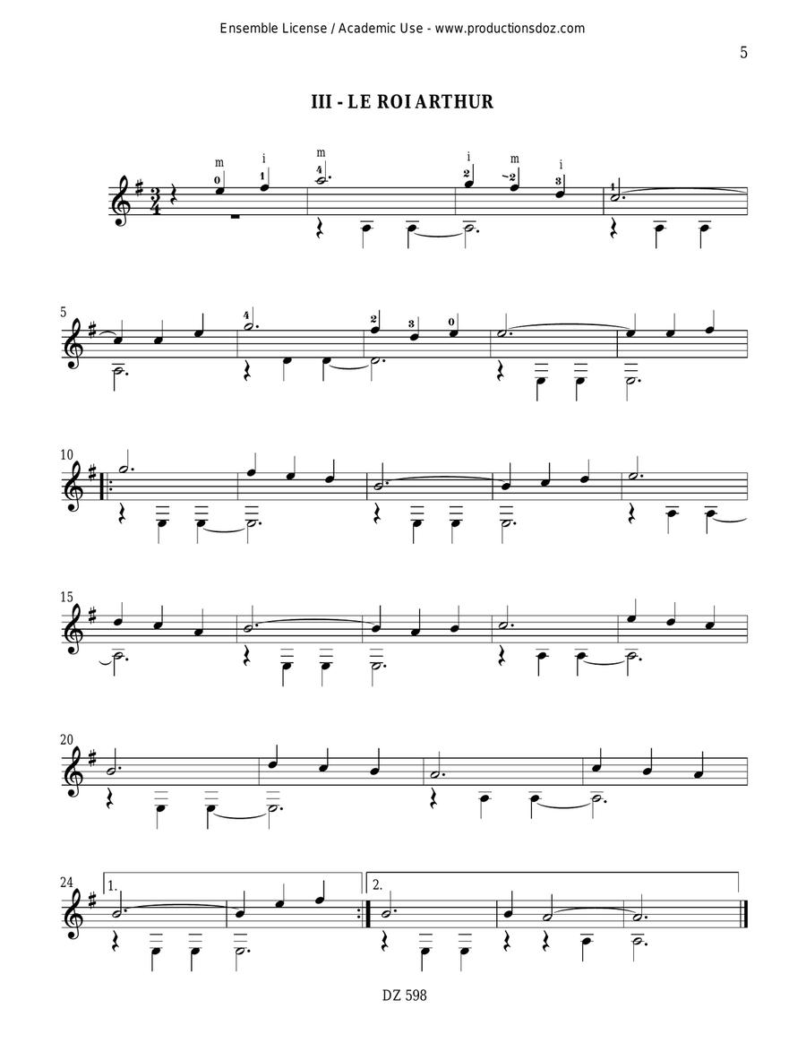 Petites études pour les elfes Classical Guitar scores gallery preview page 5