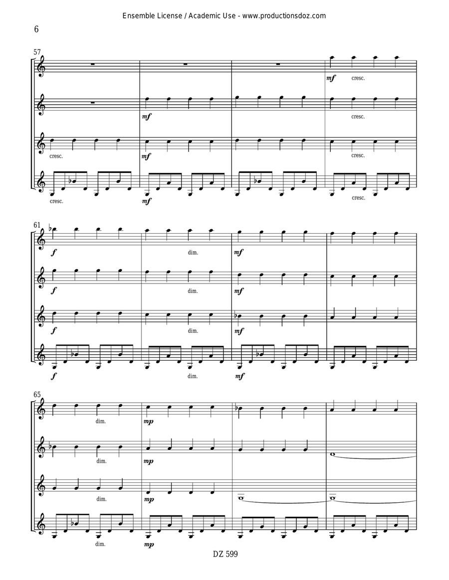 Quatuor No. 1 (La comète) Guitar Ensemble scores gallery preview page 6