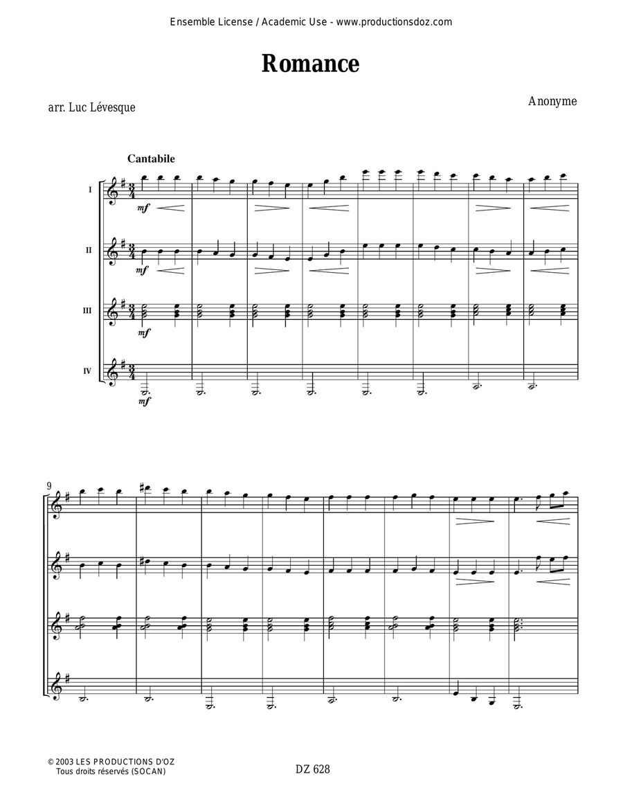 Romance Romance Guitar Ensemble scores gallery preview page 3