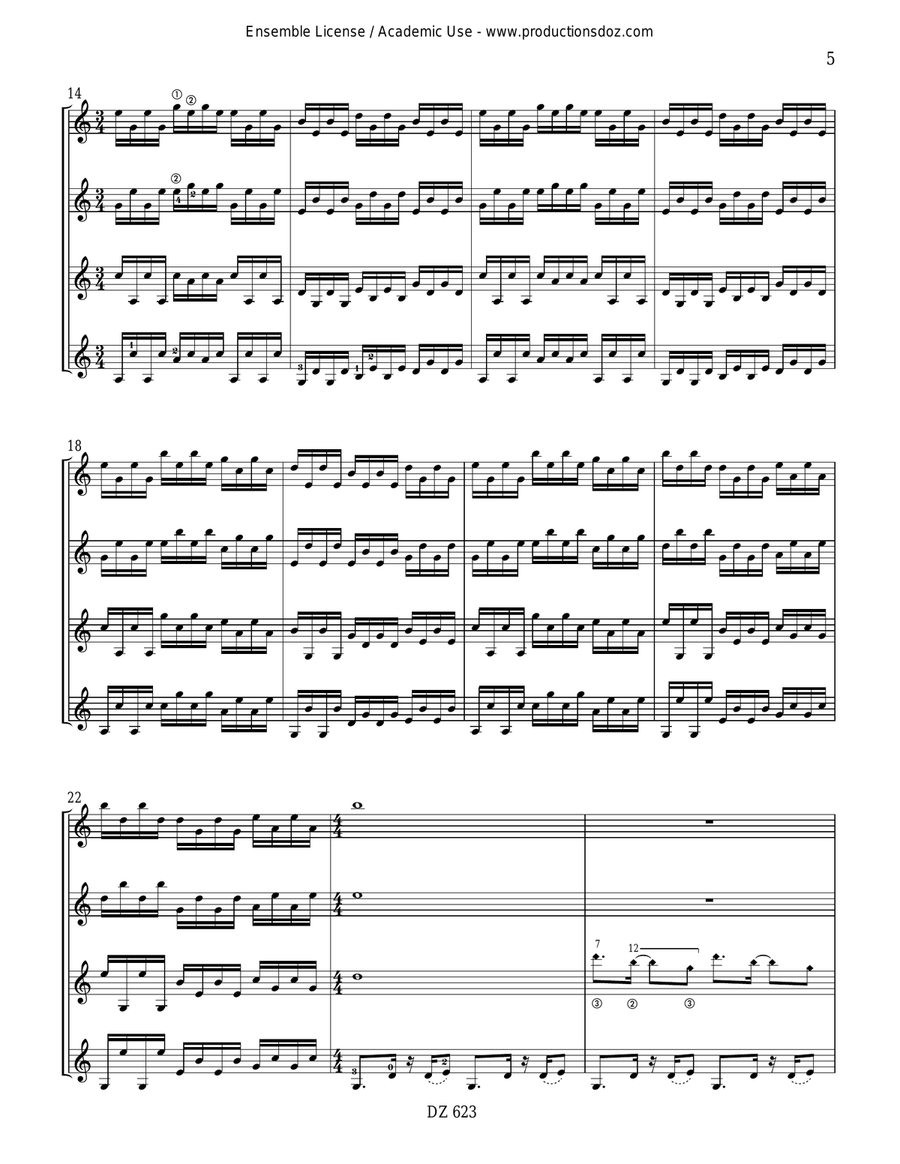 Quatuor No. 2 Quatuor No. 2 Guitar Ensemble scores gallery preview page 5