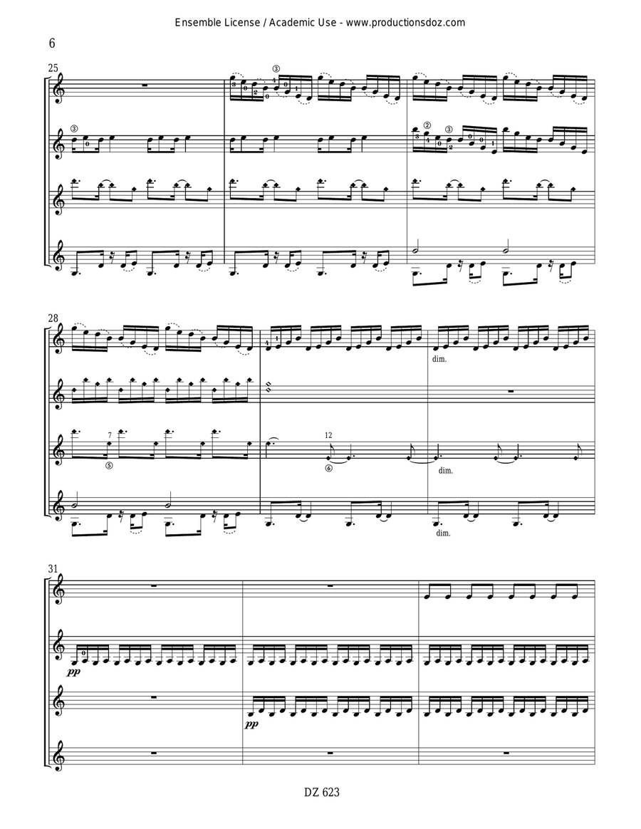 Quatuor No. 2 Quatuor No. 2 Guitar Ensemble scores gallery preview page 6