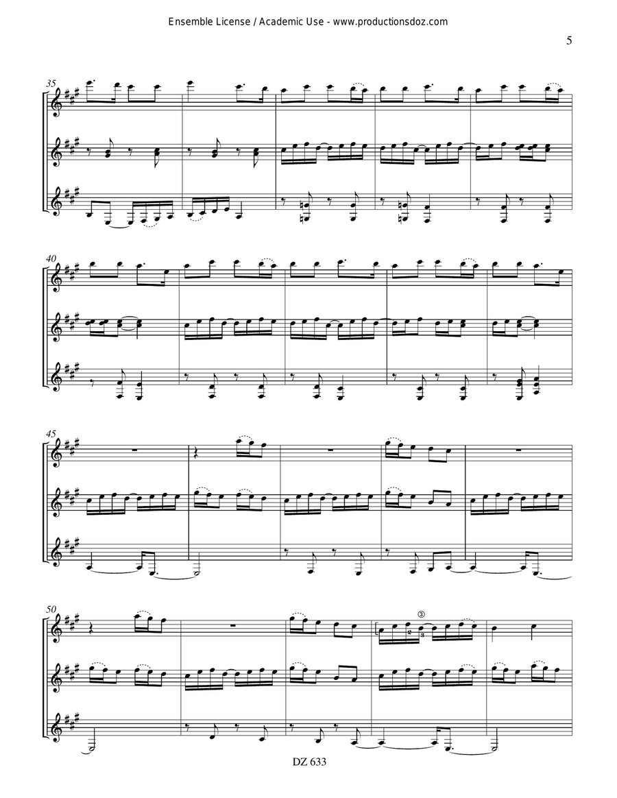 Ah! si mon moine voulait danser Guitar Ensemble scores gallery preview page 5
