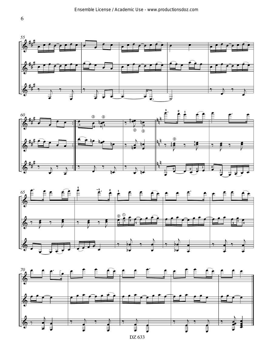 Ah! si mon moine voulait danser Guitar Ensemble scores gallery preview page 6