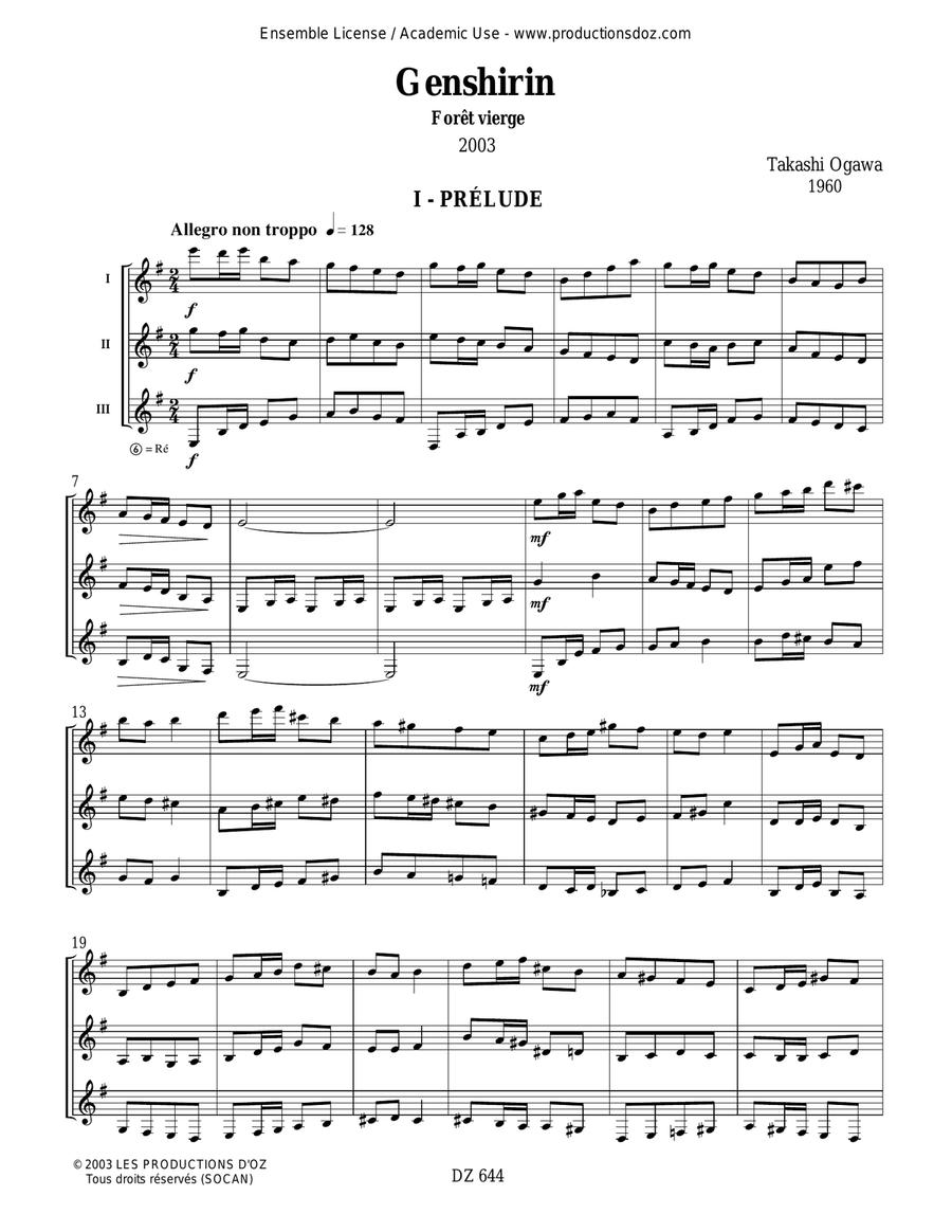 Genshirin Genshirin Guitar Ensemble scores gallery preview page 3