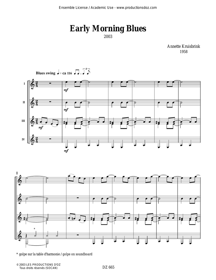 Early Morning Blues - Flower Power Suite Guitar Ensemble scores gallery preview page 3