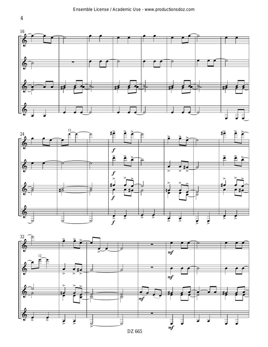 Early Morning Blues - Flower Power Suite Guitar Ensemble scores gallery preview page 4