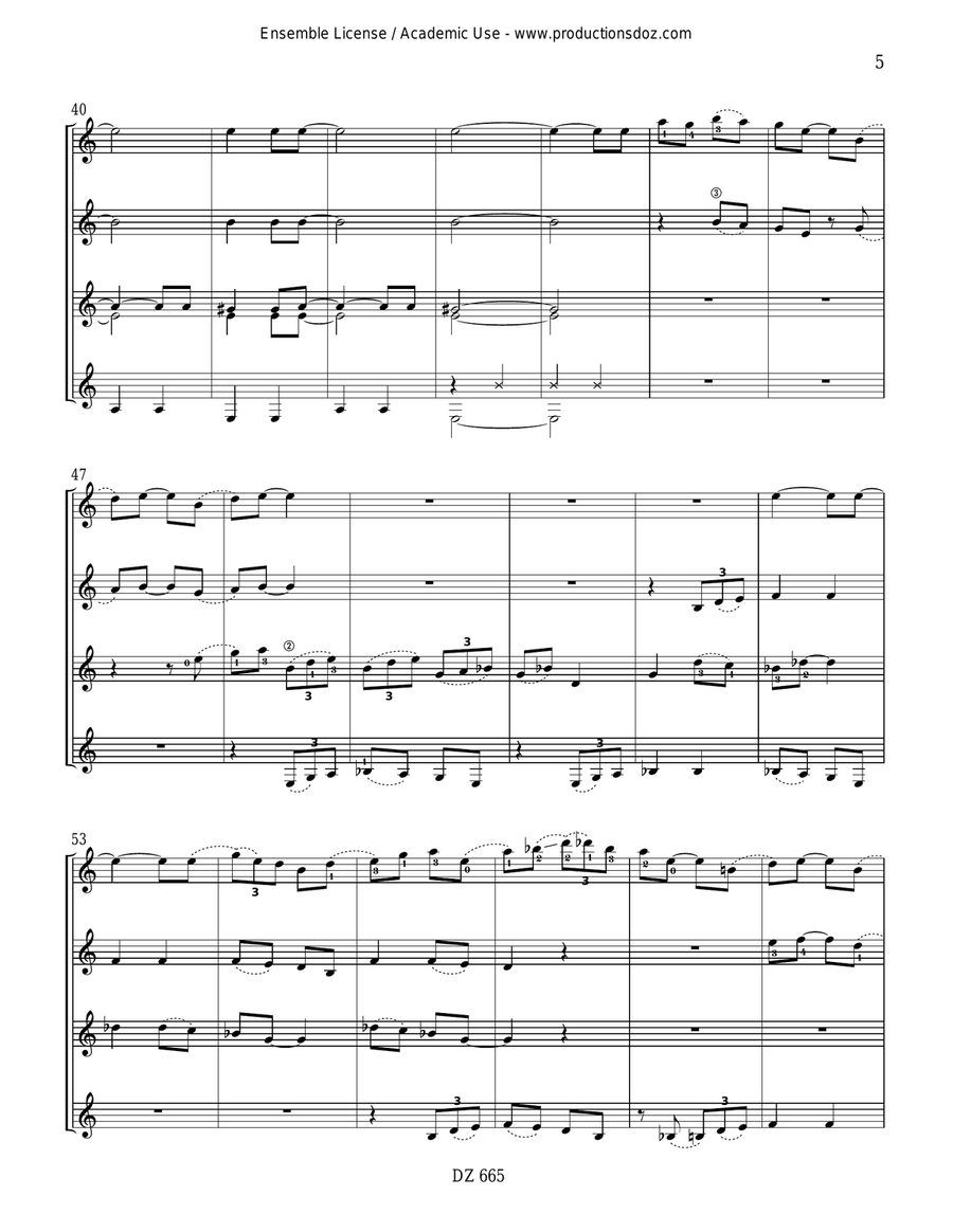Early Morning Blues - Flower Power Suite Guitar Ensemble scores gallery preview page 5