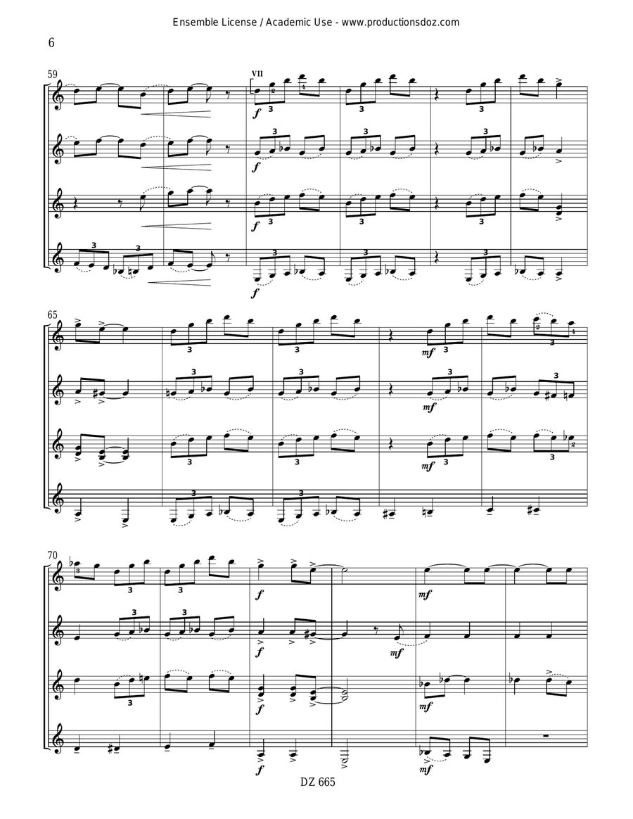 Early Morning Blues - Flower Power Suite Guitar Ensemble scores gallery preview page 6