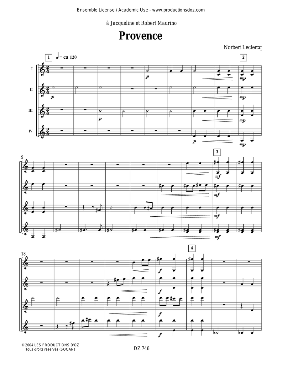 Provence Provence Guitar Ensemble scores gallery preview page 2