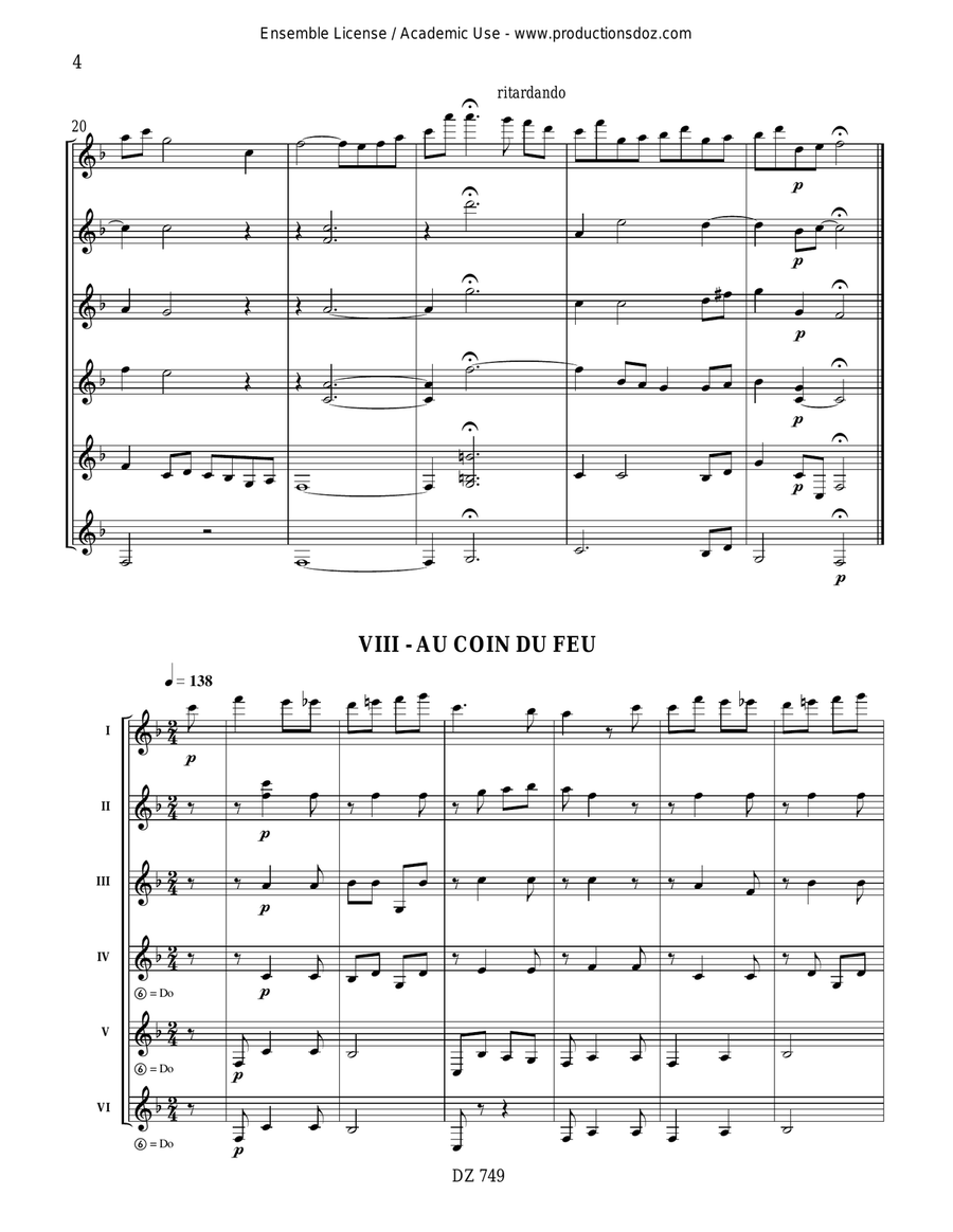 Scènes d'enfants, VII-XIII Guitar Ensemble scores gallery preview page 4