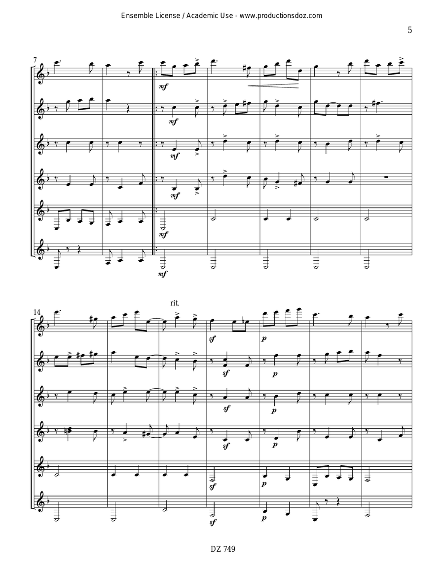 Scènes d'enfants, VII-XIII Guitar Ensemble scores gallery preview page 5