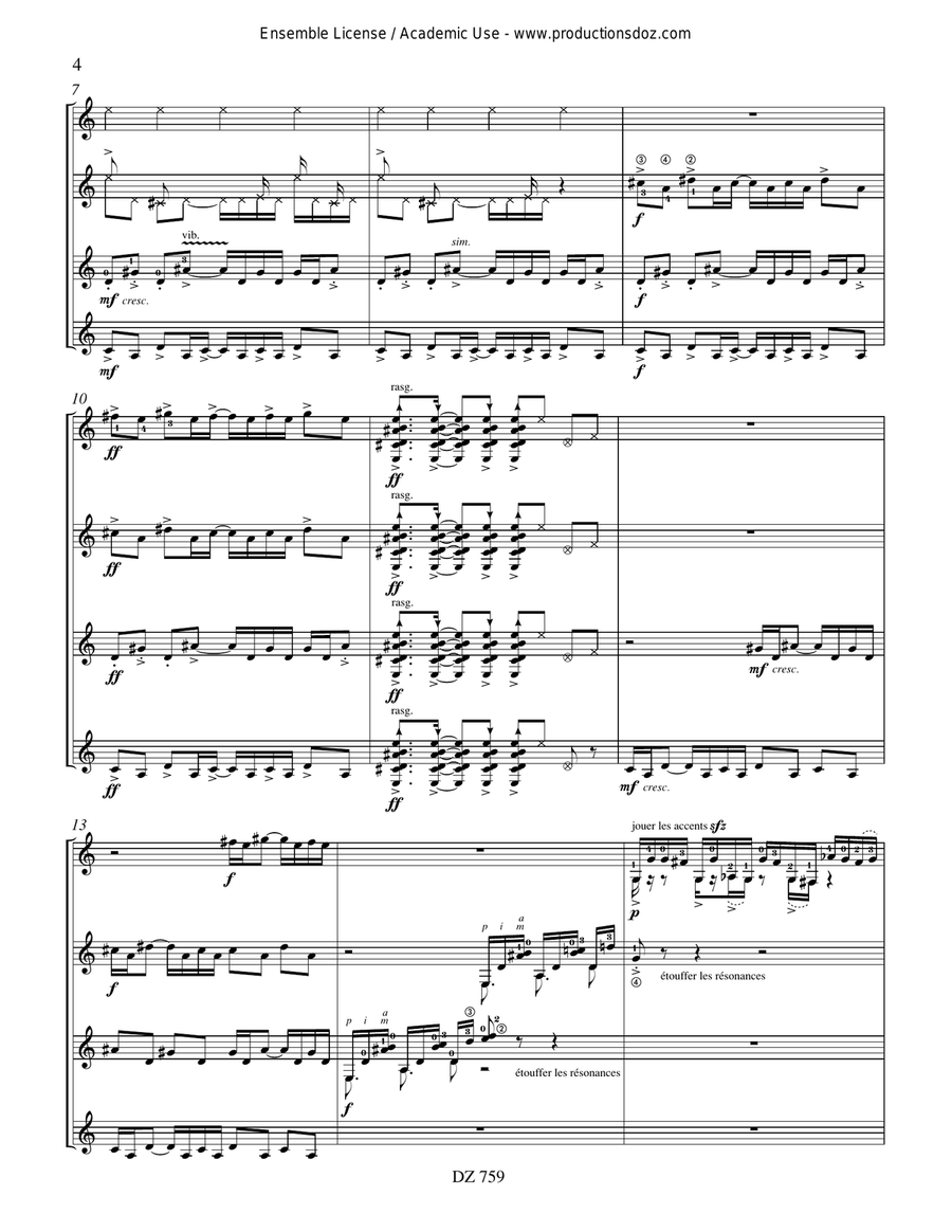 Danse Danse Guitar Ensemble scores gallery preview page 4