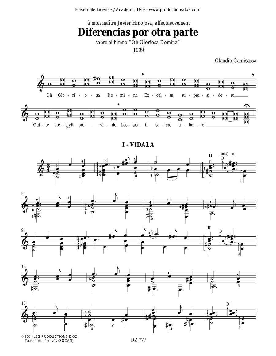 Diferencias por otra parte Classical Guitar scores gallery preview page 3