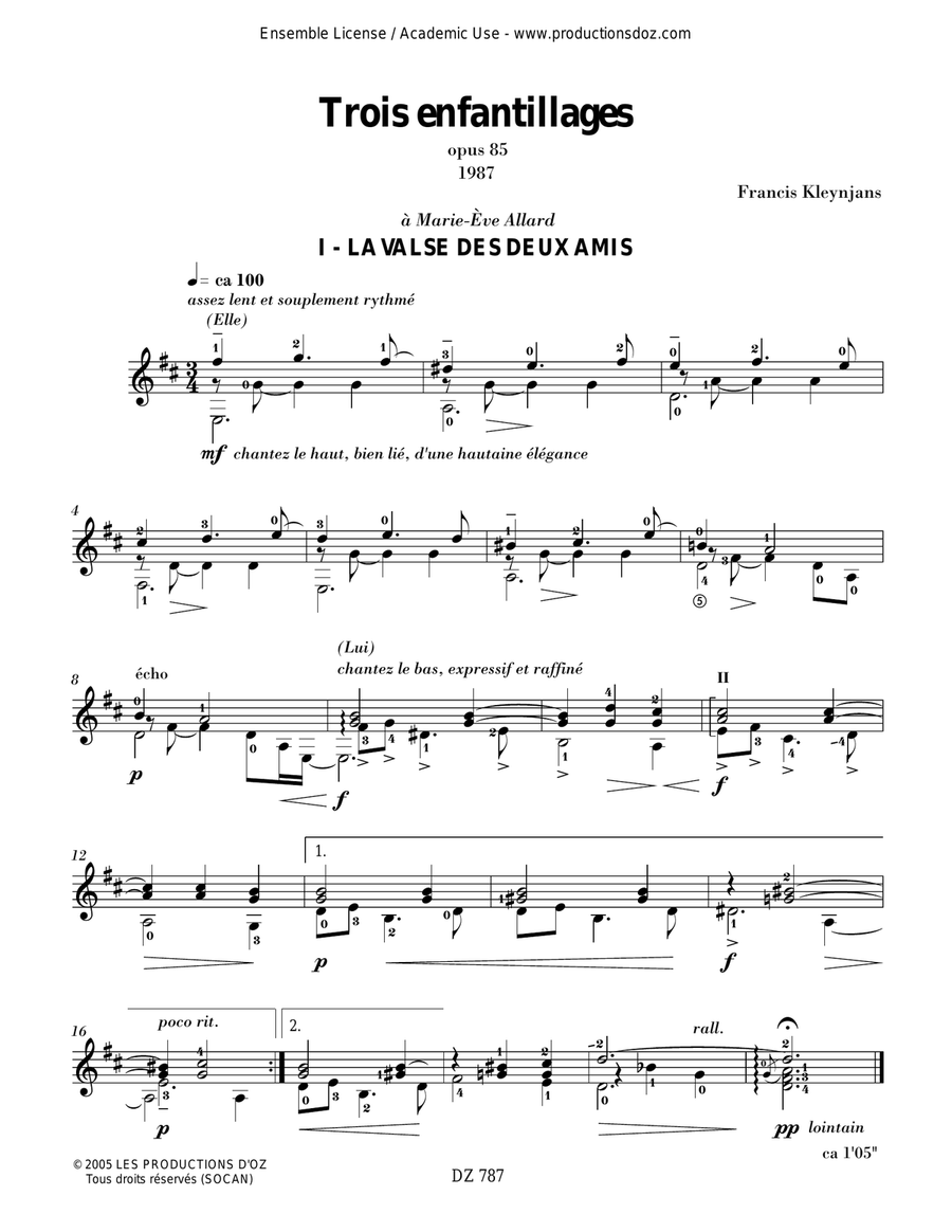Trois enfantillages Trois enfantillages Classical Guitar scores gallery preview page 2