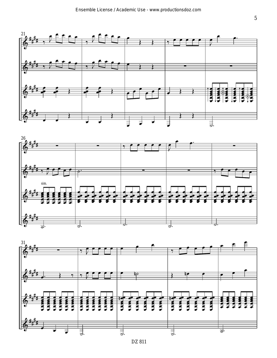 Divertissements sur un thème de Vivaldi Guitar Ensemble scores gallery preview page 5