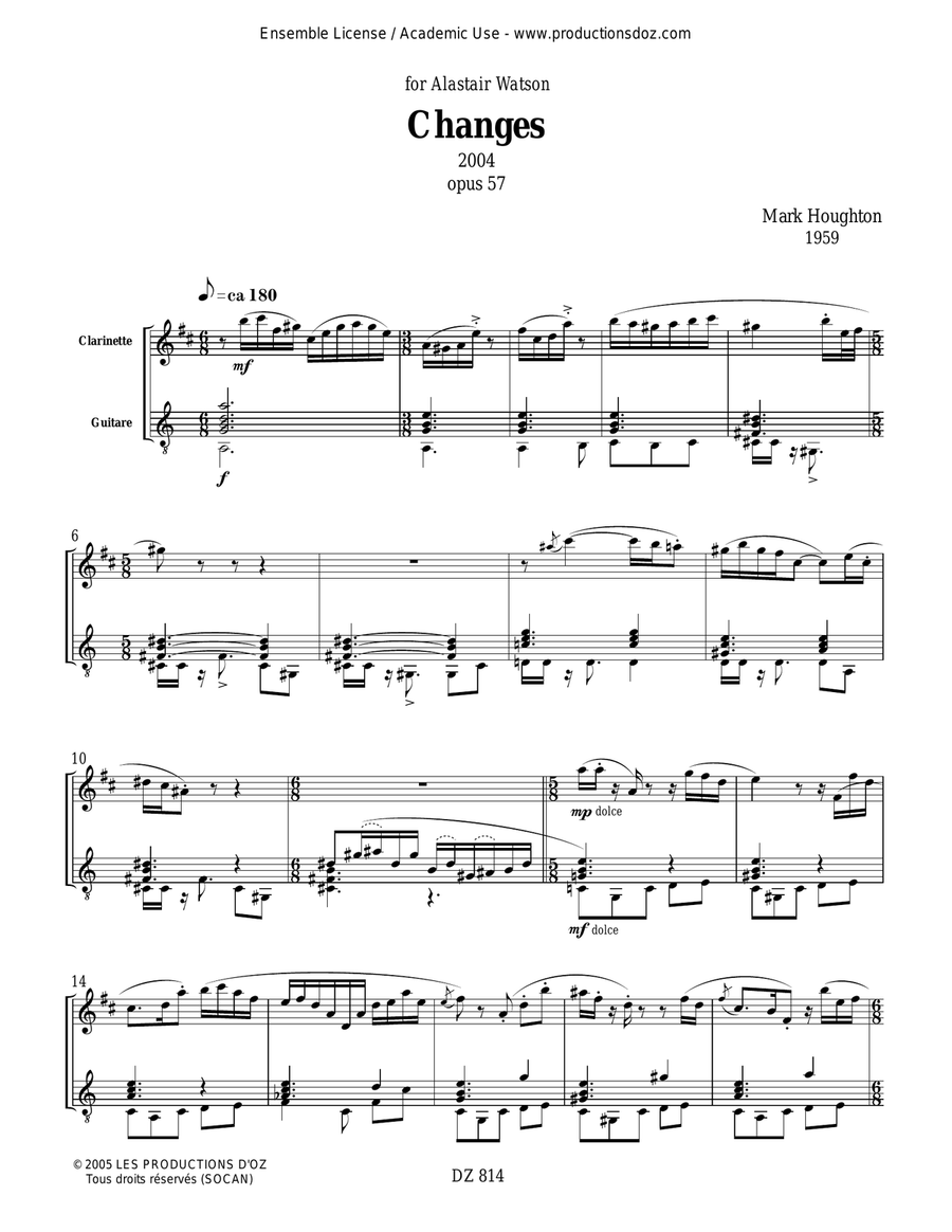 Changes Changes Clarinet scores gallery preview page 3