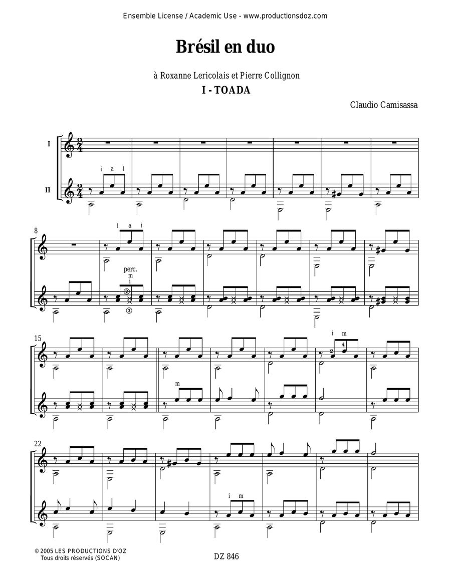 Brésil en duo Brésil en duo Classical Guitar scores gallery preview page 2