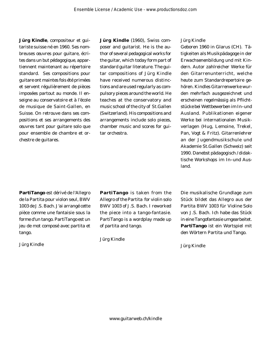 PartiTango PartiTango Guitar Ensemble scores gallery preview page 2