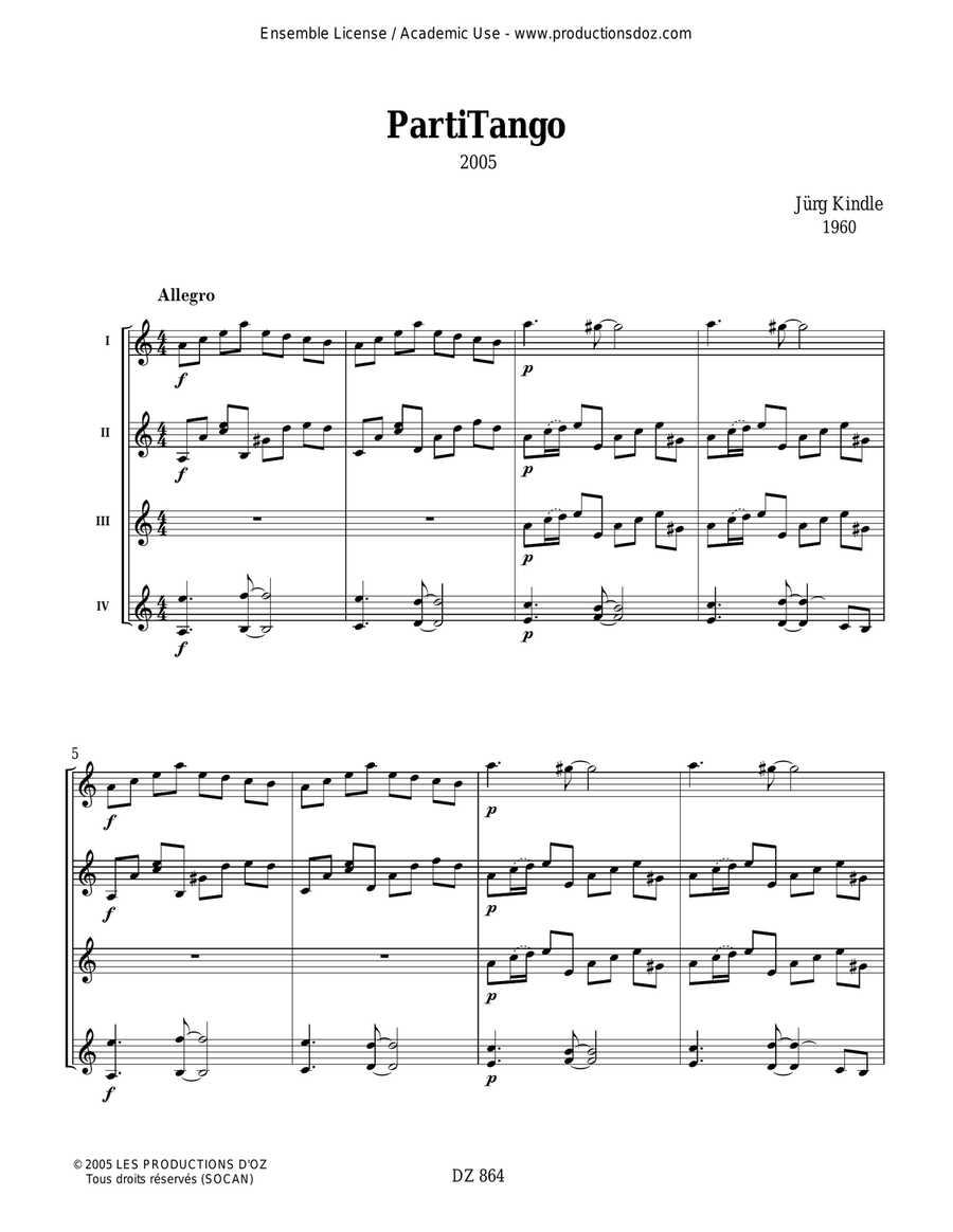 PartiTango PartiTango Guitar Ensemble scores gallery preview page 3