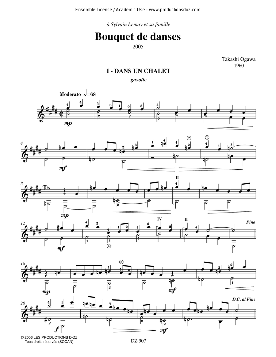 Bouquet de danses Bouquet de danses Classical Guitar scores gallery preview page 4