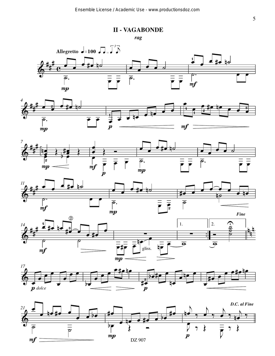 Bouquet de danses Bouquet de danses Classical Guitar scores gallery preview page 5