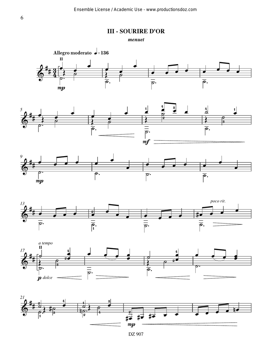 Bouquet de danses Bouquet de danses Classical Guitar scores gallery preview page 6