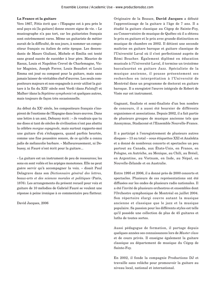 10 mélodies 10 mélodies Classical Guitar scores gallery preview page 2
