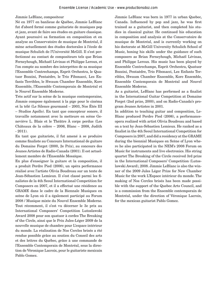Nos cercles brisés Nos cercles brisés Classical Guitar scores gallery preview page 2