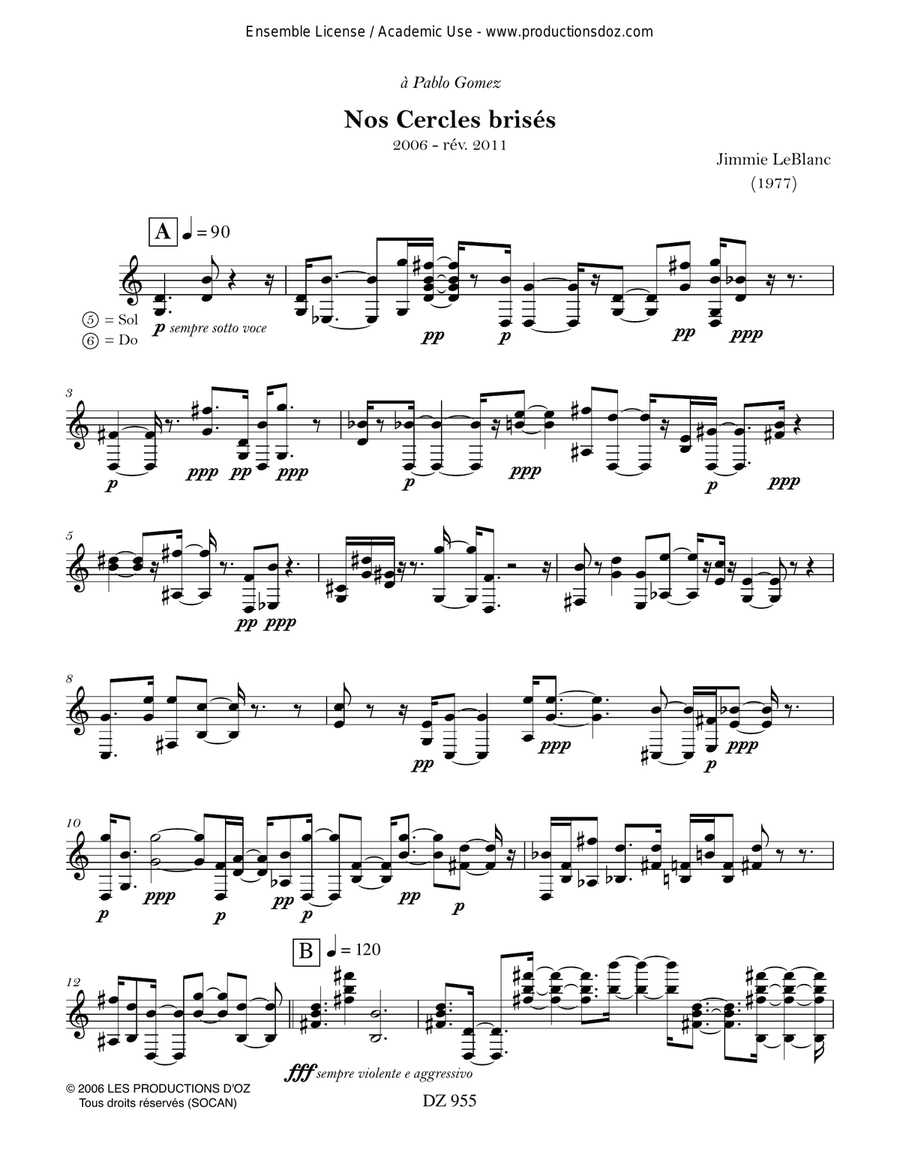 Nos cercles brisés Nos cercles brisés Classical Guitar scores gallery preview page 5
