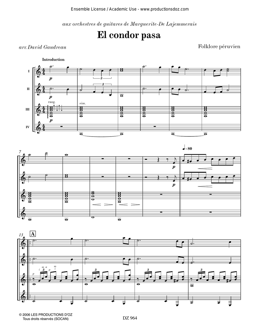 El condor pasa El condor pasa Guitar Ensemble scores gallery preview page 2