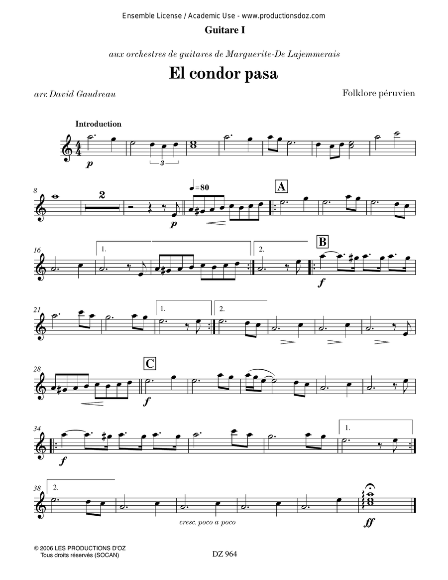 El condor pasa El condor pasa Guitar Ensemble scores gallery preview page 5