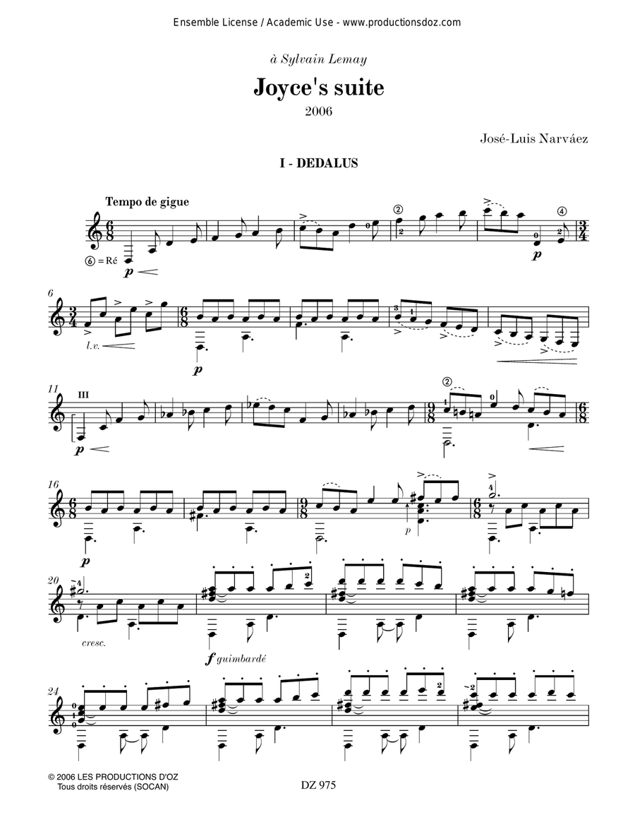 Joyce's Suite Joyce's Suite Classical Guitar scores gallery preview page 2